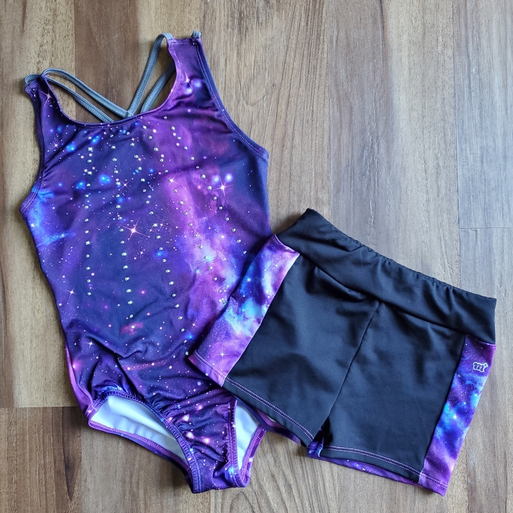 More Than Magic Galaxy Leotard and Shorts Set